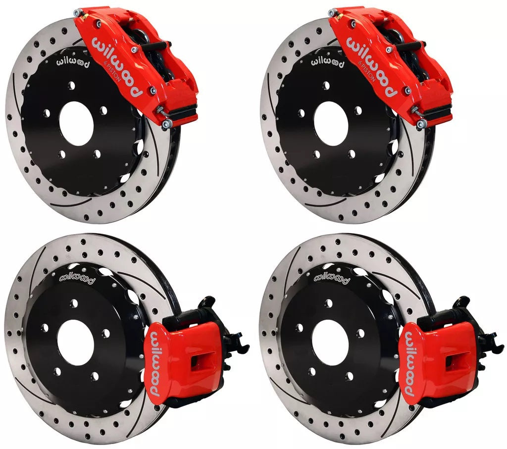 00-09 HONDA S2000 FULL DISC BRAKE KIT,13" DRILLED ROTORS,RED CALIPERS