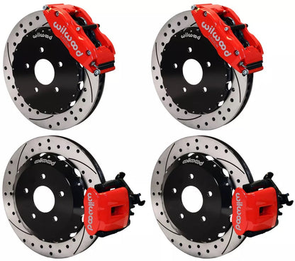 00-09 HONDA S2000 FULL DISC BRAKE KIT,13" DRILLED ROTORS,RED CALIPERS
