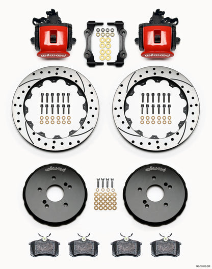 00-09 HONDA S2000 FULL DISC BRAKE KIT,13" DRILLED ROTORS,RED CALIPERS