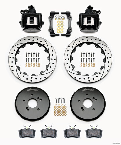 00-09 HONDA S2000 FULL DISC BRAKE KIT,13" DRILLED ROTORS,BLACK CALIPERS