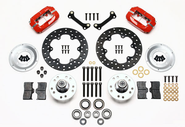 82-92 CAMARO DRAG KIT,FRONT,DRILLED,RED