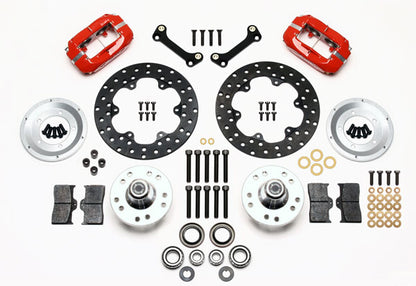 82-92 CAMARO DRAG KIT,FRONT,DRILLED,RED