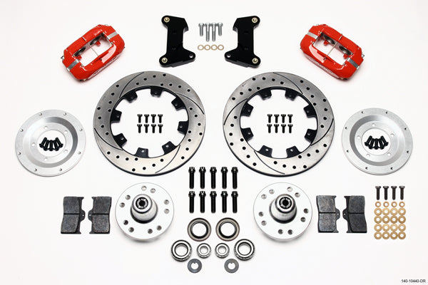 74-80 PINTO KIT,FRONT,FDL,12.19" DRILLED ROTORS,RED