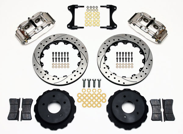 1965-1982 CORVETTE C2,C3 DISC BRAKE KIT,REAR,13" DRILLED ROTORS,4 PISTON,POLISH