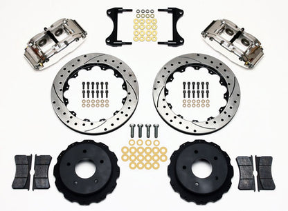 1965-1982 CORVETTE C2,C3 DISC BRAKE KIT,REAR,13" DRILLED ROTORS,4 PISTON,POLISH