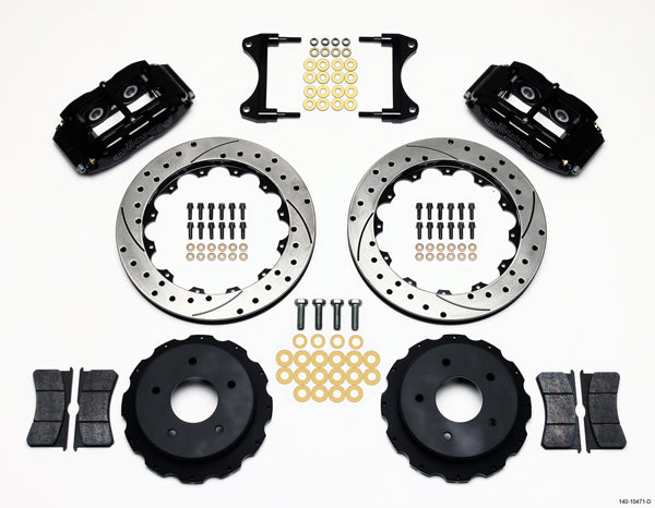 65-82 CORVETTE,FULL DISC BRAKE KIT,13" DRILLED,BLACK CALIPERS