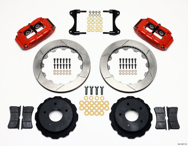 65-82 CORVETTE,FULL DISC BRAKE KIT,13" ROTORS,RED CALIPERS