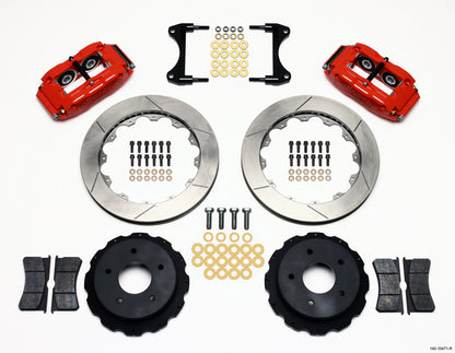 65-82 CORVETTE,FULL DISC BRAKE KIT,13" ROTORS,RED CALIPERS