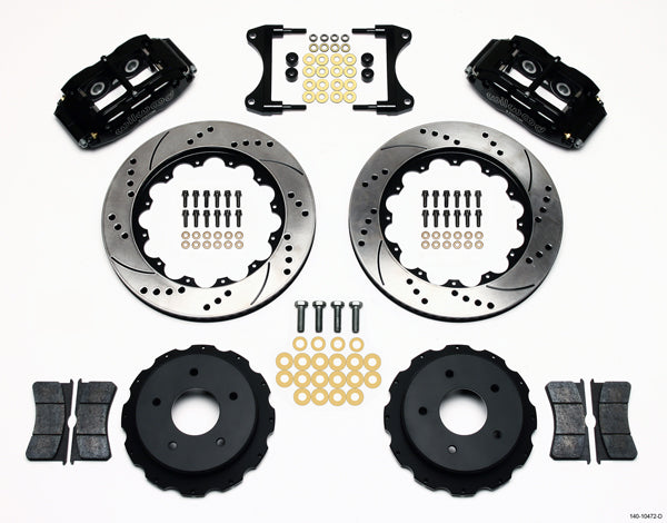 1965-1982 CORVETTE C2,C3 DISC BRAKE KIT,REAR,14" DRILLED ROTORS,4 PISTON,BLACK