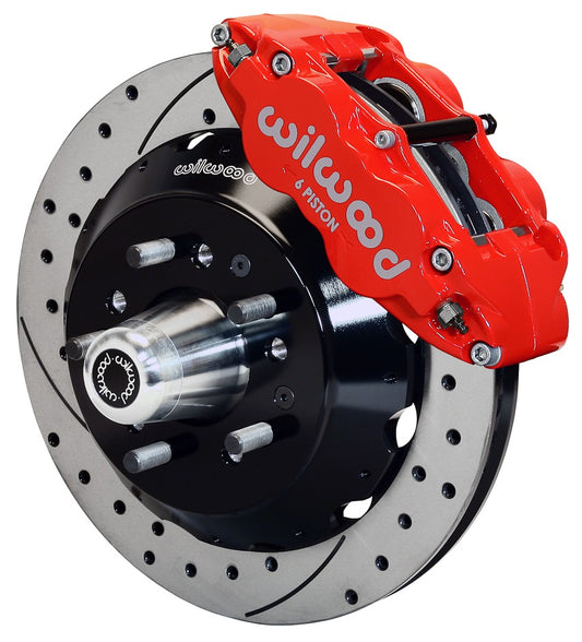 70-78 CAMARO KIT,FRONT,SL6R,14" DRILLED ROTORS,RED