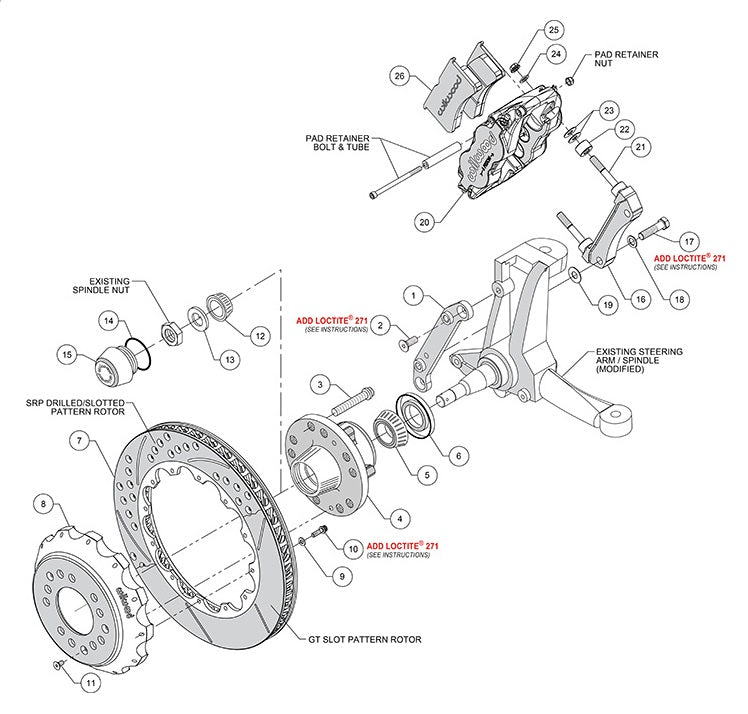 70-78 CAMARO KIT,FRONT,SL6R,14",RED CAL.