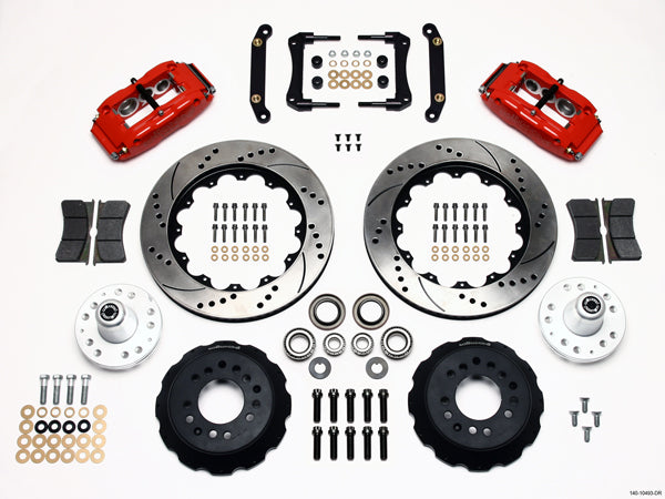 79-81 CAMARO KIT,FRONT,SL6R,14" DRILLED ROTORS,RED