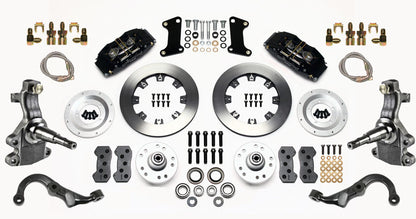 67-69 GM F FULL DISC BRAKE KIT,2" DROP SPINDLES,ARMS,6 PIS. FRONT,12" ROTORS,BLK