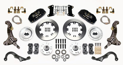 67-69 GM F FRONT DISC BRAKE KIT,STOCK SPINDLES,ARMS,6 PISTON,12" ROTORS,BLACK