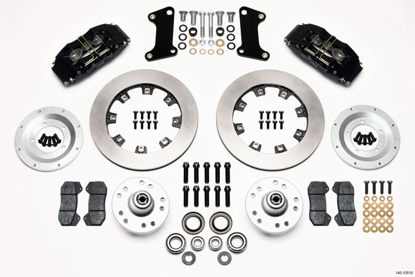 64-74 GM DISC BRAKE KIT,FRONT 6 & REAR 4 PISTON WITH LINES,12.19",BLACK CALIPERS