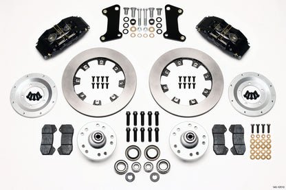64-74 GM DISC BRAKE KIT,FRONT 6 & REAR 4 PISTON WITH LINES,12.19",BLACK CALIPERS