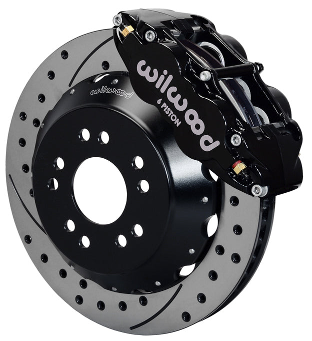 1965-1982 CORVETTE C2,C3 DISC BRAKE KIT,FRONT,13" DRILLED ROTORS,6 PISTON,BLACK