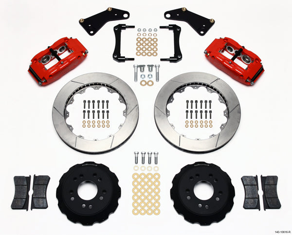 65-82 CORVETTE,FULL DISC BRAKE KIT,13" ROTORS,RED CALIPERS