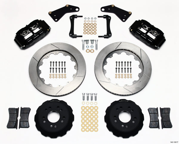65-82 CORVETTE,FULL DISC BRAKE KIT,14" ROTORS,BLACK CALIPERS