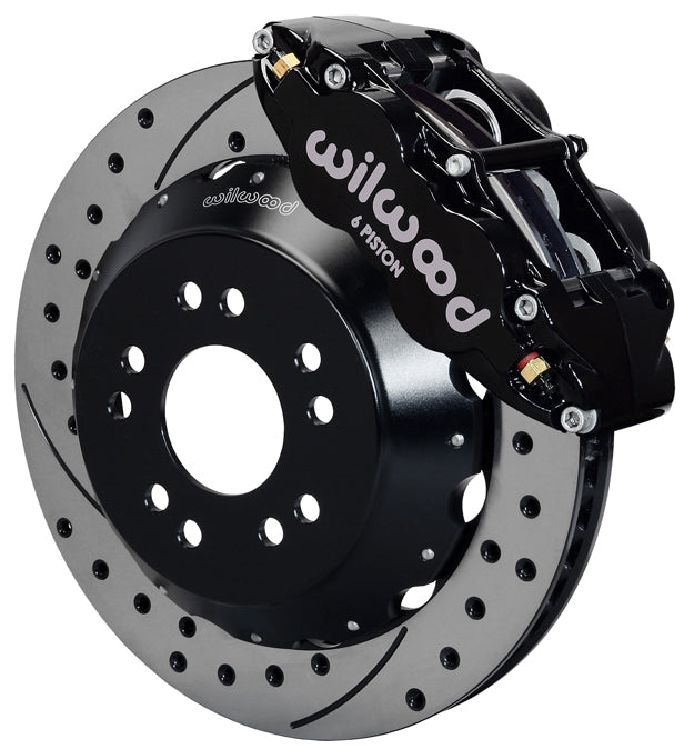 1965-1982 CORVETTE C2,C3 DISC BRAKE KIT,FRONT,14" DRILLED ROTORS,6 PISTON,BLACK