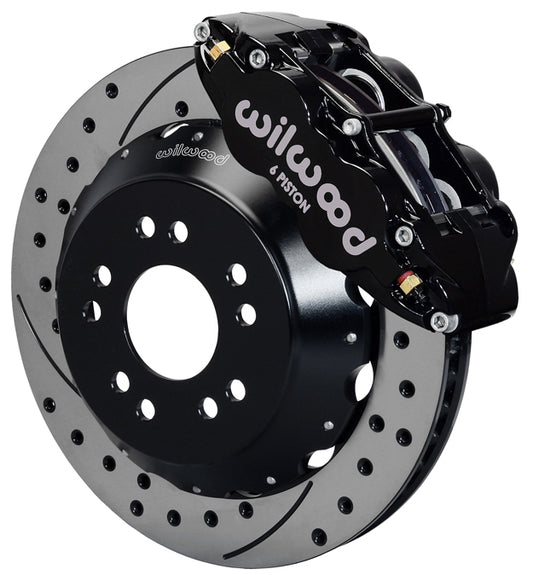 1965-1982 CORVETTE C2,C3 DISC BRAKE KIT,FRONT,14" DRILLED ROTORS,6 PISTON,BLACK