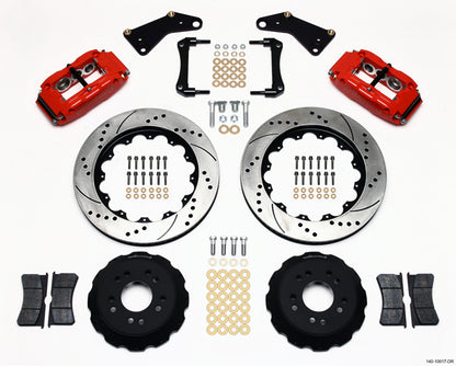 1965-1982 CORVETTE C2,C3 DISC BRAKE KIT,FRONT,14" DRILLED ROTORS,6 PISTON,RED