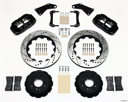 1965-1982 CORVETTE C2,C3 DISC BRAKE KIT,FRONT,14" DRILLED ROTORS,6 PISTON,BLACK