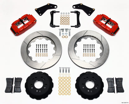 1965-1982 CORVETTE C2,C3 DISC BRAKE KIT,FRONT,14" ROTORS,6 PISTON CALIPERS,RED