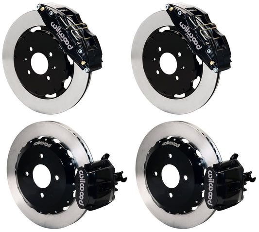 90-01 HONDA/ACURA FULL DISC BRAKE KIT,12" ROTORS,DP6,BLACK,2.39 OFFSET RR