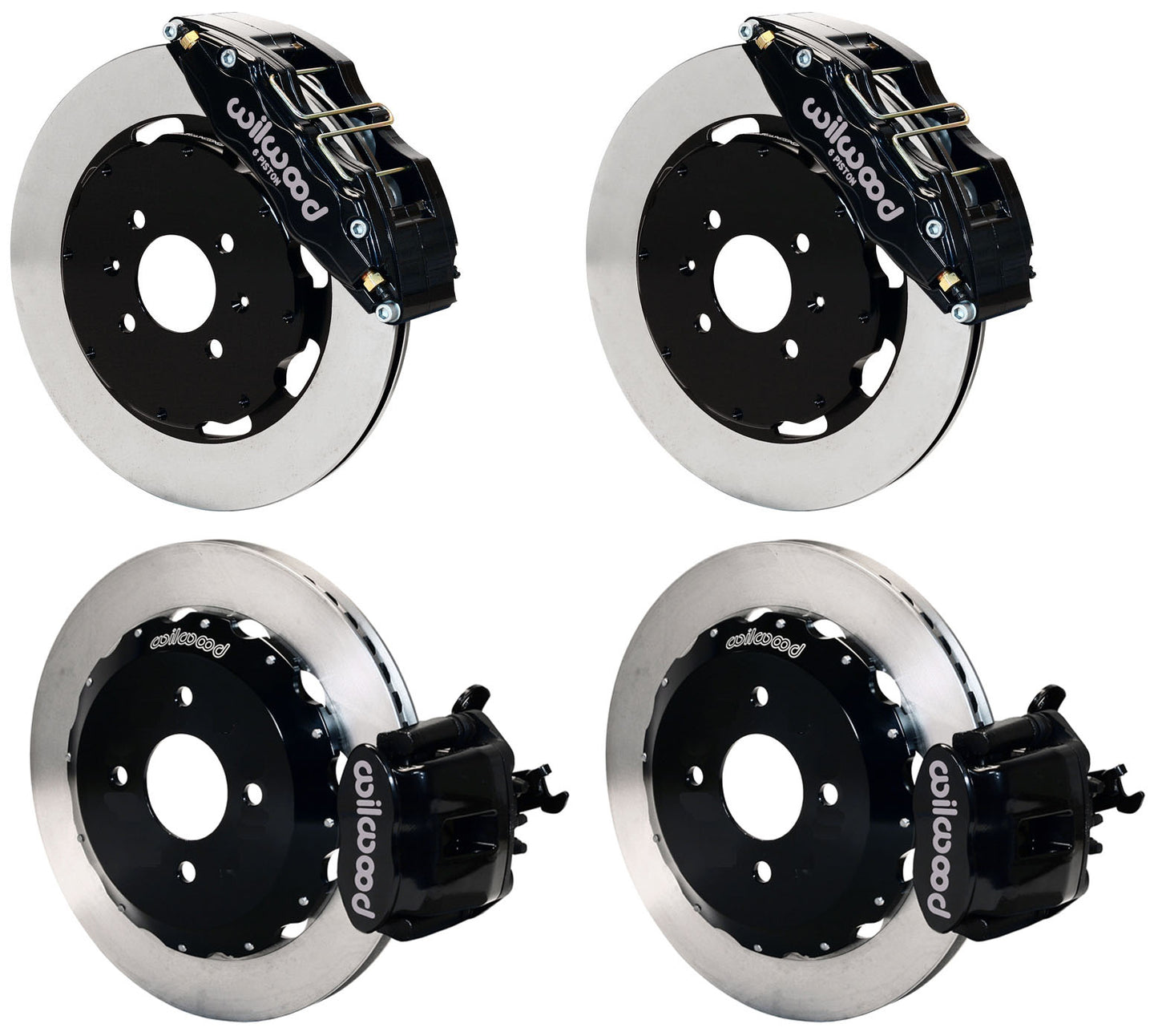 90-95 HONDA CIVIC FULL DISC BRAKE KIT,12" ROTORS,DP6,BLACK,2.71 OFFSET REAR