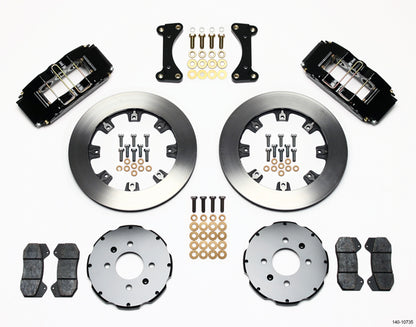 93-00 HONDA CIVIC FULL DISC BRAKE KIT,12" ROTORS,DP6,BLACK,2.46 OFFSET REAR