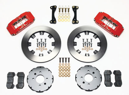88-95 HONDA FULL DISC BRAKE KIT,12" ROTORS,DP6,RED,2.71 OFFSET REAR