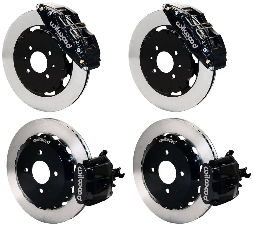92-00 HONDA CIVIC FULL DISC BRAKE KIT,12" ROTORS,DP6,BLACK,2.46 OFFSET REAR
