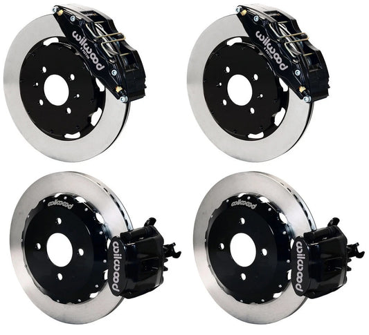 92-00 HONDA CIVIC FULL DISC BRAKE KIT,12" ROTORS,DP6,BLACK,2.46 OFFSET REAR