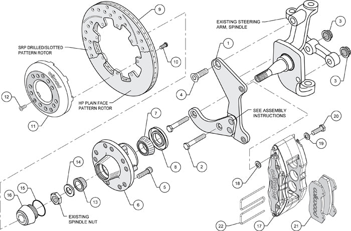 55-57 CHEVY FULL DISC BRAKE KIT,12" ROTORS,6/4 PISTON BLACK CALIPERS