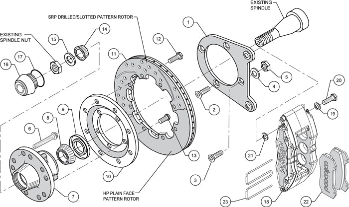 37-48 FORD KIT,FRONT,DP6,12",DRILLED,RED