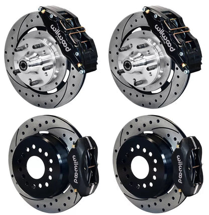 62-72 CDP B&E BODY W/DRUMS FULL DISC BRAKE KIT,12" DRILLED,6/4 PISTON BLACK