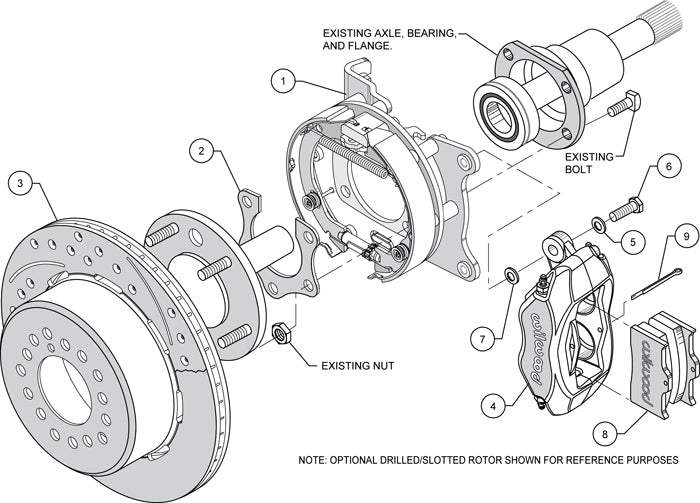 MOPAR/DANA,2.50",REAR PB,12.19,DRILLED,RED