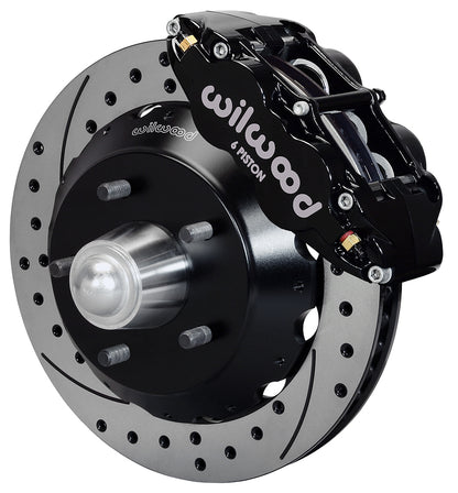63-87 CHEVY C10 FRONT DISC BRAKE KIT FOR RIDETECH,CPP SPINDLES,13" DRILLED,BLACK