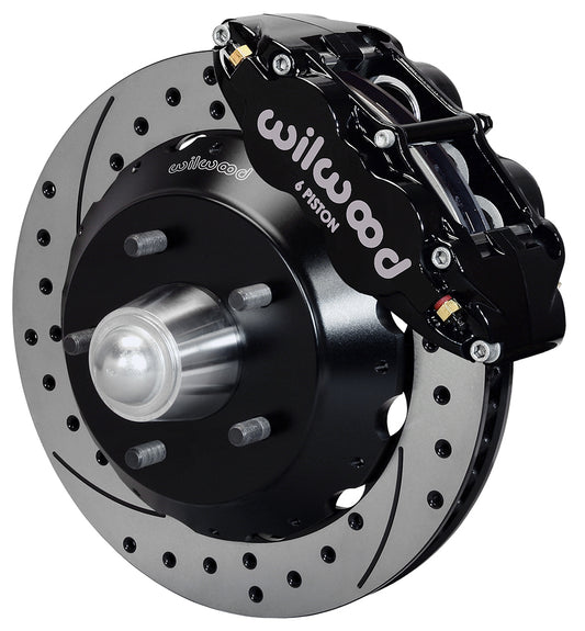 63-87 CHEVY C10 FRONT DISC BRAKE KIT FOR RIDETECH,CPP SPINDLES,13" DRILLED,BLACK
