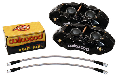 1965-1982 CORVETTE D8-4 4 PISTON BRAKE CALIPER & PAD SET,FRONT,BLACK