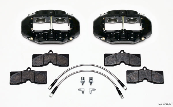 1965-1982 CORVETTE D8-4 4 PISTON BRAKE CALIPER & PAD SET,FRONT,BLACK