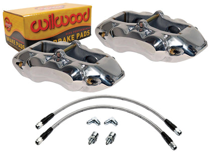 1965-1982 CORVETTE D8-4 4 PISTON BRAKE CALIPER & PAD SET,FRONT,POLISHED