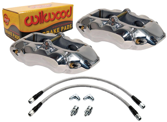 1965-1982 CORVETTE D8-4 4 PISTON BRAKE CALIPER & PAD SET,FRONT,POLISHED