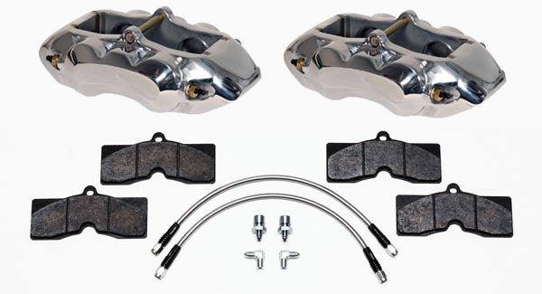 1965-1982 CORVETTE D8-4 4 PISTON BRAKE CALIPER & PAD SET,FRONT,POLISHED