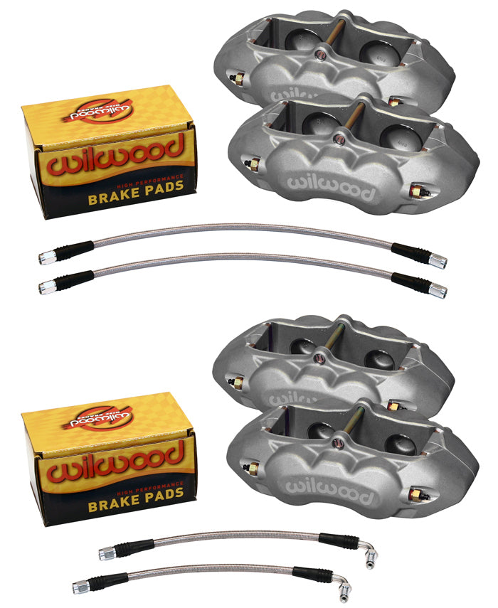1965-1982 CORVETTE D8-4 4 PISTON BRAKE CALIPER & PAD SET,FRONT & REAR,ANODIZED