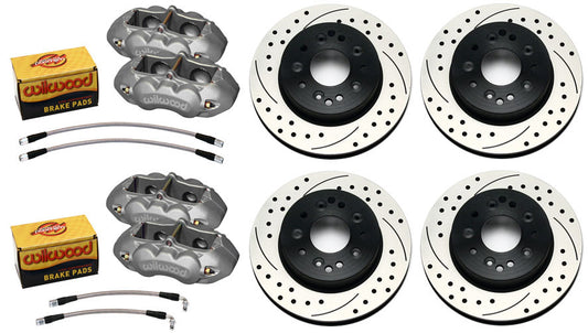 1965-1982 CORVETTE D8-4 4 PISTON CALIPER,PAD,& ROTOR SET,FRONT & REAR,ANODIZED