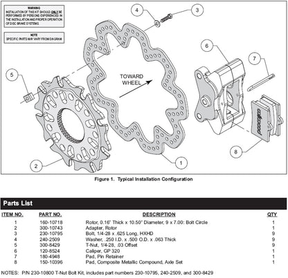 SPRINT KIT,GP320,RIGHT REAR,OUTBOARD