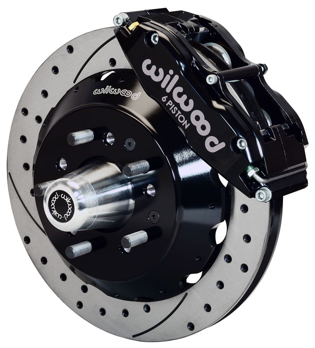 58-70 LARGE GM W/CPP DROP,FRONT,14" DRILLED ROTORS,BLACK CALIPERS