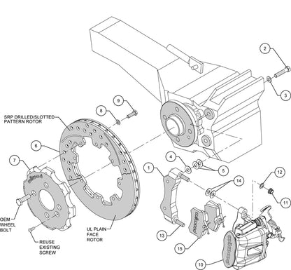 MINI-COOPER KIT,REAR W/PARKING BRAKE,RED